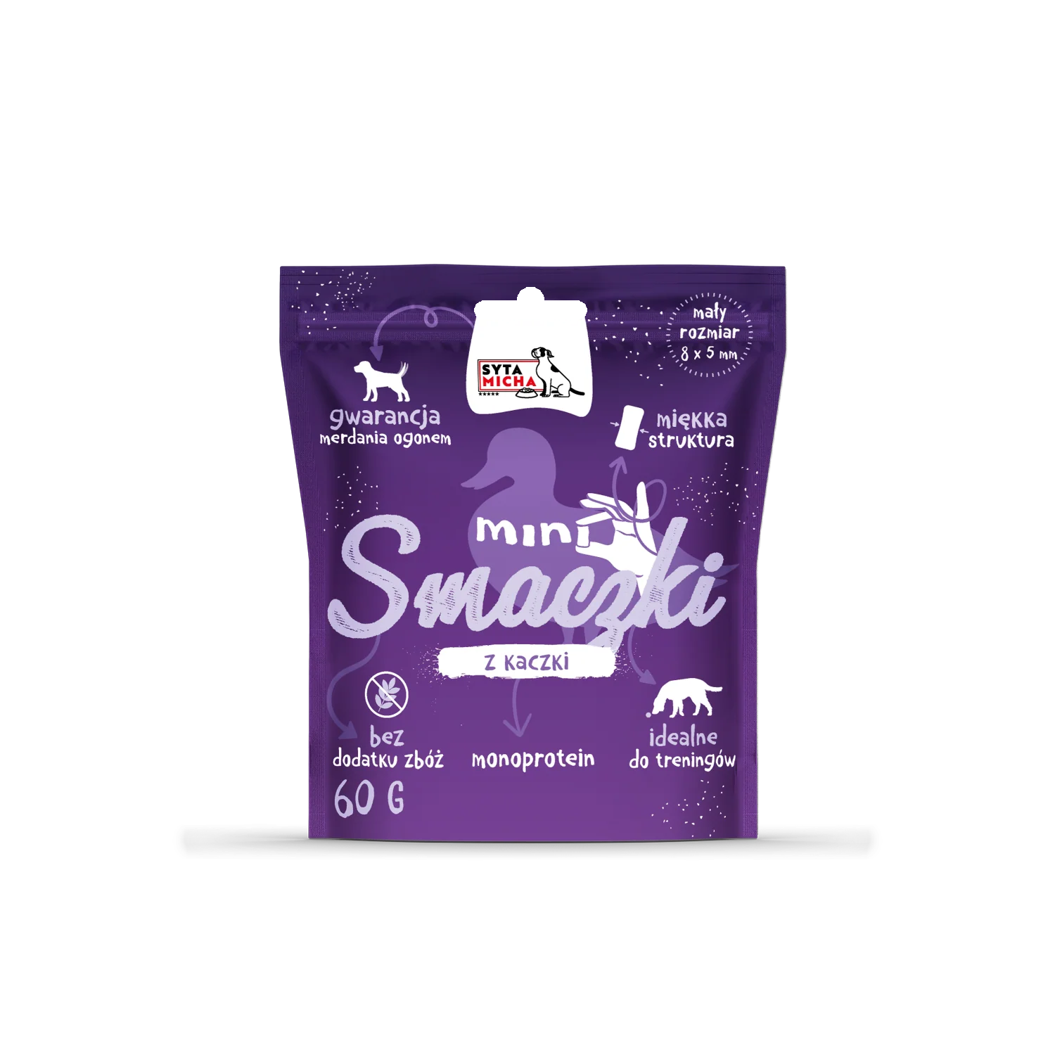 SYTA MICHA MINI SMACZKI – mini przysmaki dla psa, kaczka 60g - obrazek 1
