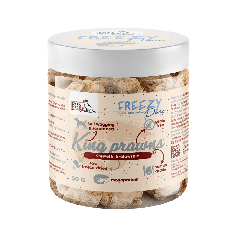 SYTA MICHA FREEZY Pure – 100% liofilizowane krewetki królewskie 50g