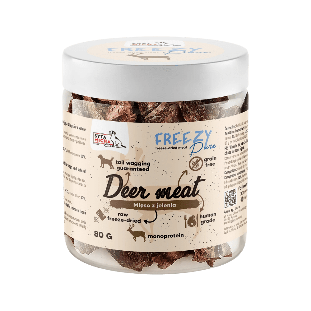 SYTA MICHA FREEZY Pure – 100% liofilizowane mięso, jeleń 80g