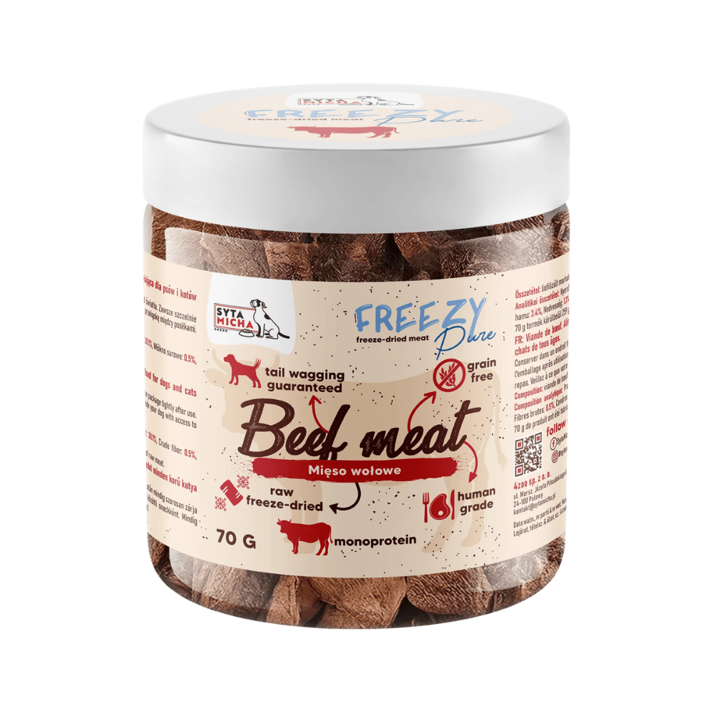 SYTA MICHA FREEZY Pure – 100% liofilizowane mięso, wołowina 70g