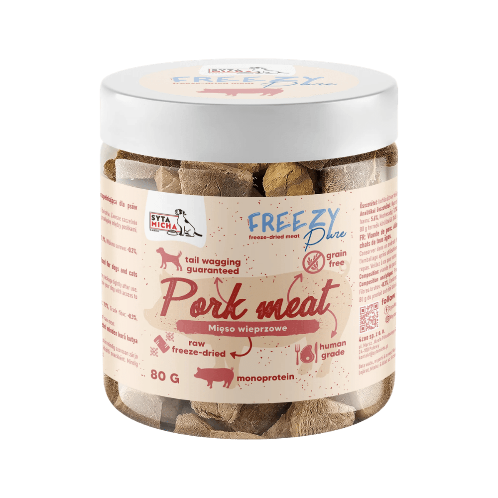 SYTA MICHA FREEZY Pure – 100% liofilizowane mięso, wieprzowina 80g