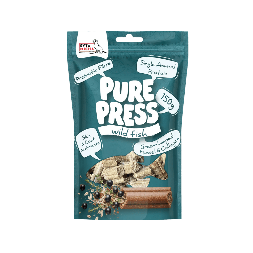 SYTA MICHA PURE PRESS – tłoczone na zimno przysmaki dla psa, dzika ryba 150g