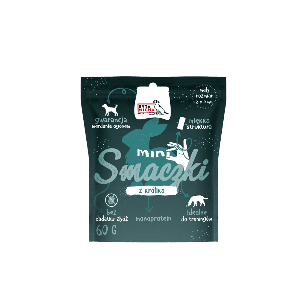 SYTA MICHA MINI SMACZKI – mini przysmaki dla psa, królik 60g