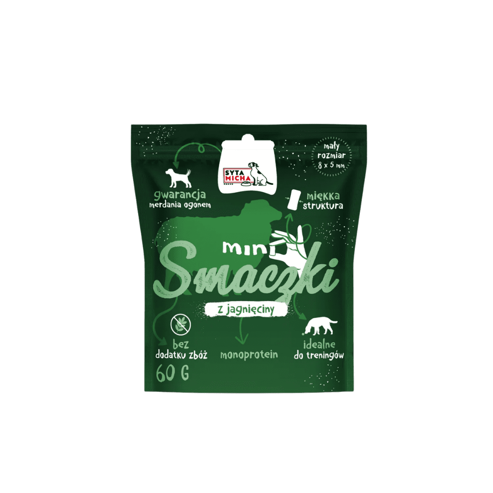 SYTA MICHA MINI SMACZKI – mini przysmaki dla psa, jagnięcina 60g