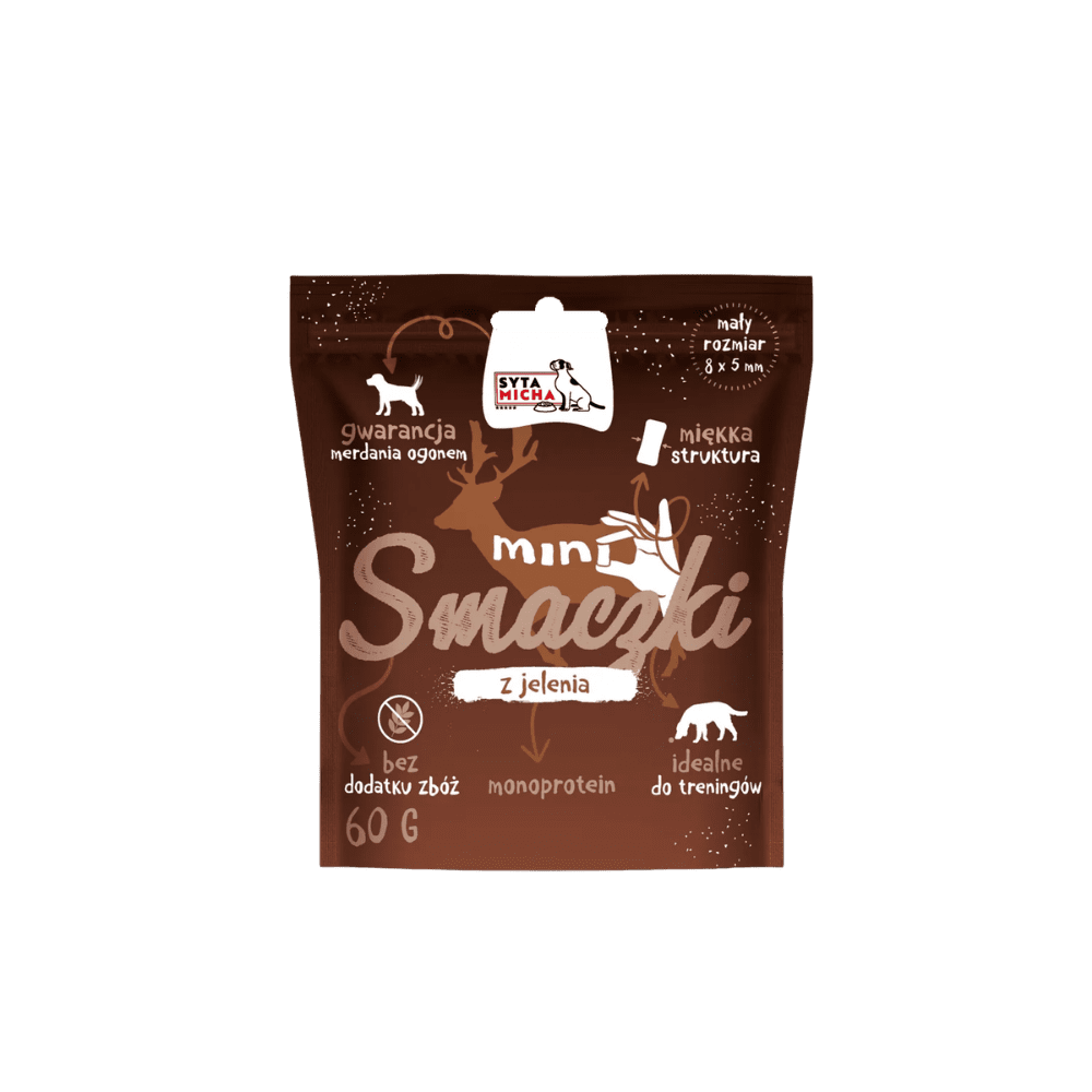 SYTA MICHA MINI SMACZKI – mini przysmaki dla psa, jeleń 60g