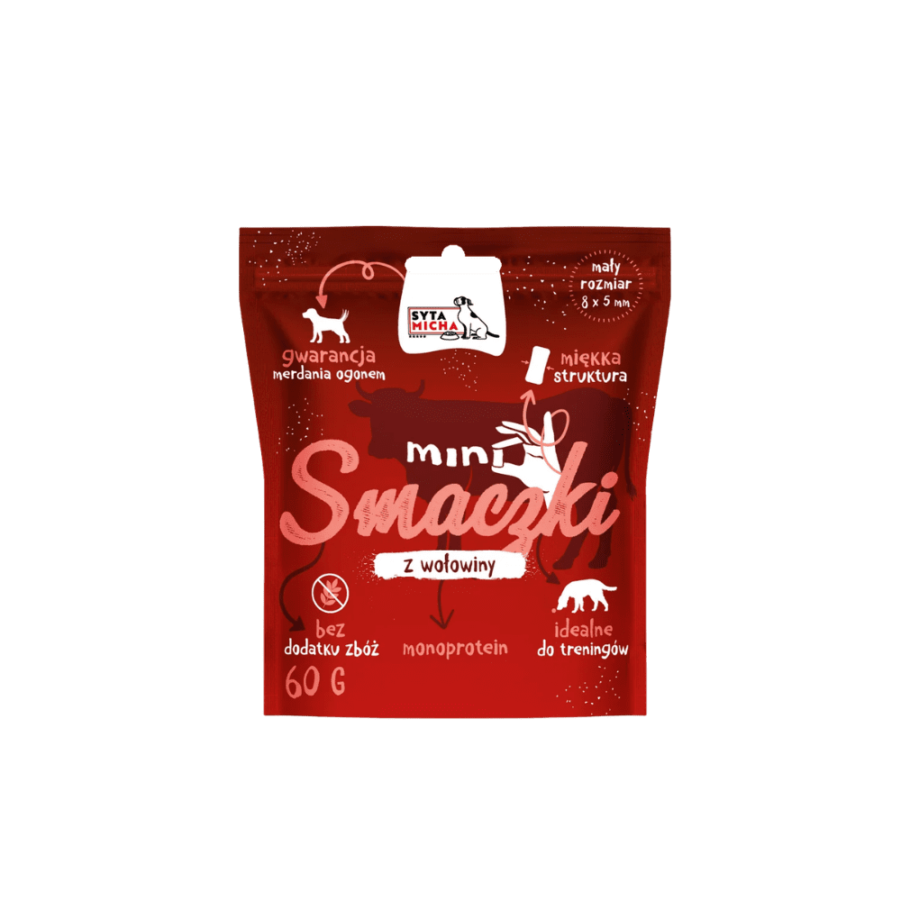 SYTA MICHA MINI SMACZKI – mini przysmaki dla psa, wołowina 60g