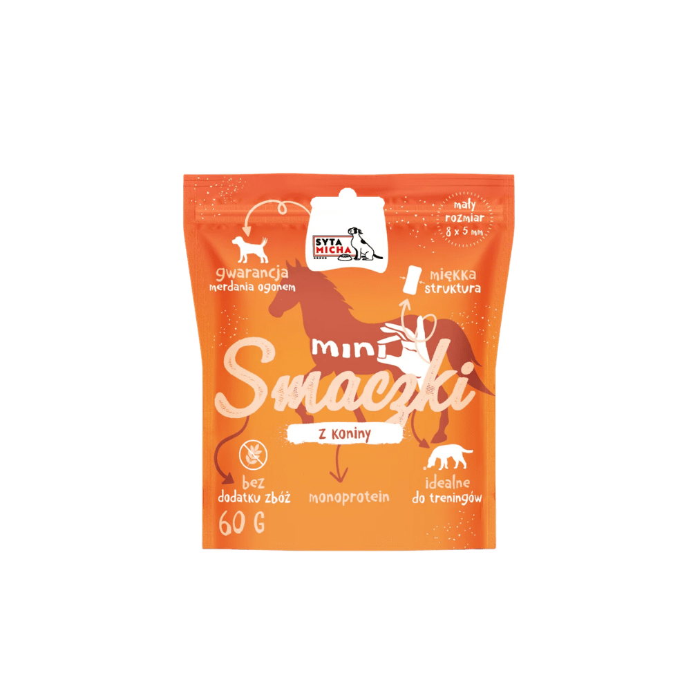 SYTA MICHA MINI SMACZKI – mini przysmaki dla psa, konina 60g