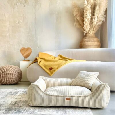 DENZOO Milano Beige – Ortopedyczne legowisko, kanapa dla psa i kota, beżowe - obrazek 5