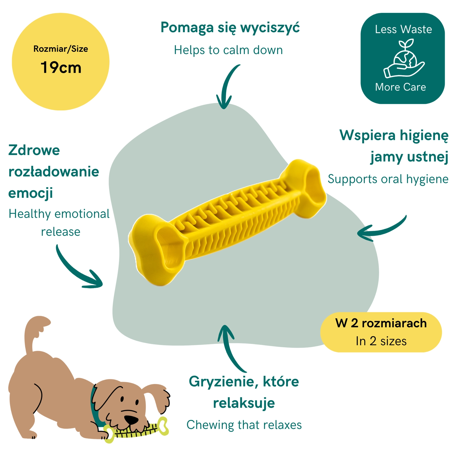 FIBOO Fiboone Dental - Gryzak dla psa w kształcie kości 19cm - obrazek 2