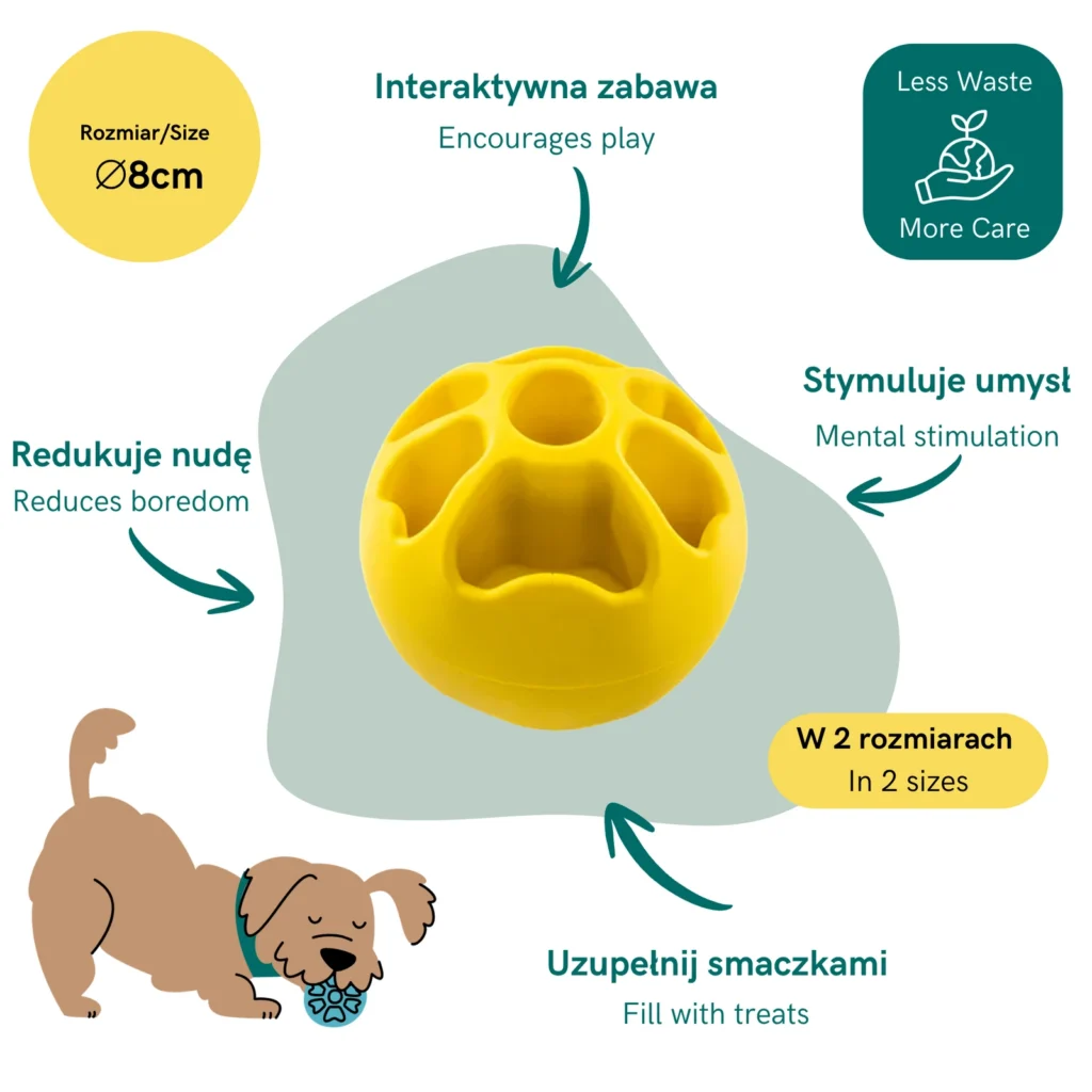 FIBOO Snack Fibooll Jumbo - Piłka na przysmaki dla psa 8cm