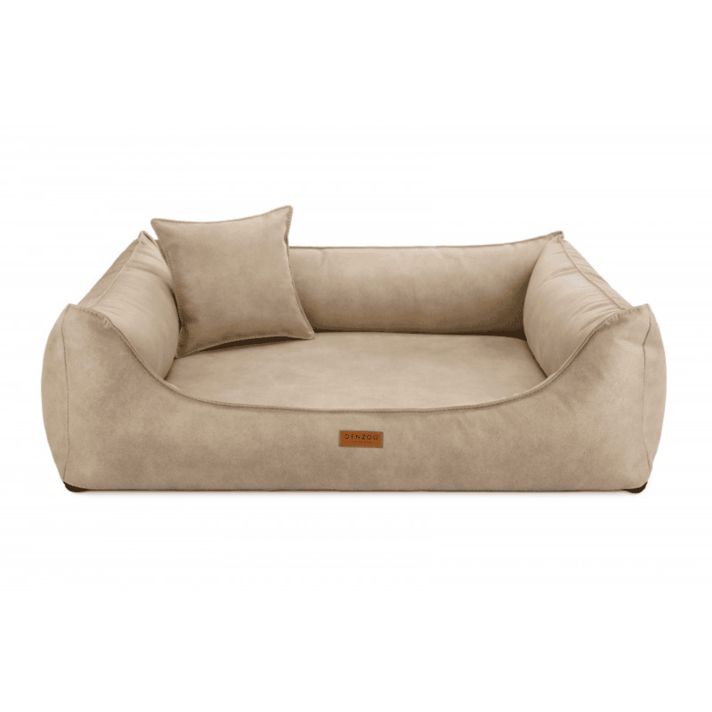 DENZOO Bergamo Beige – Legowisko z materacem ortopedycznym, kanapa dla psa i kota, beżowe