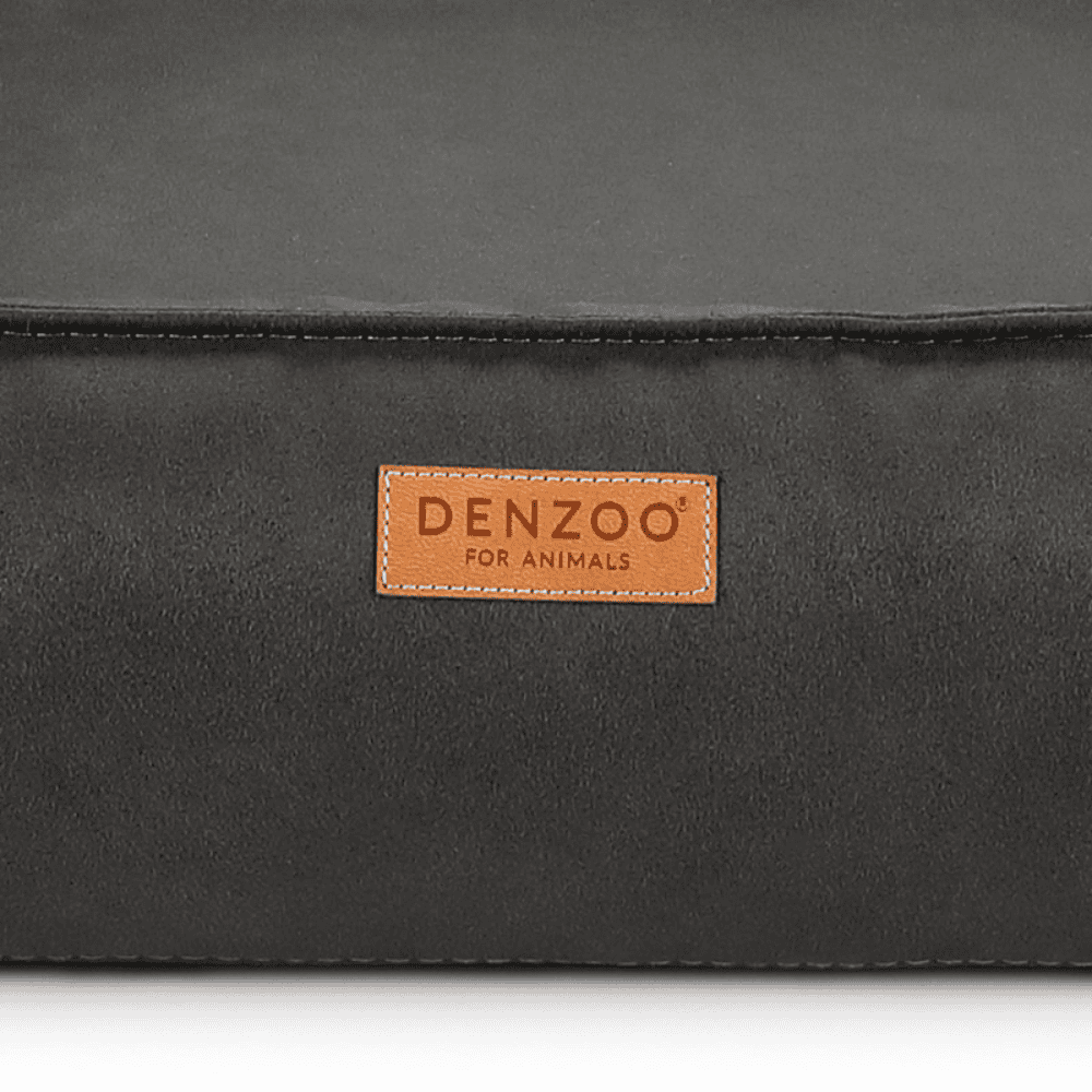 DENZOO Bergamo Dark Grey – Legowisko z materacem ortopedycznym, kanapa dla psa i kota, ciemnoszare