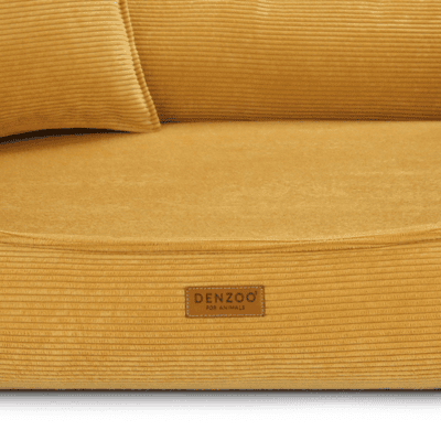 DENZOO Torino Mustard – Legowisko z materacem ortopedycznym, kanapa dla psa i kota, musztardowe - obrazek 5