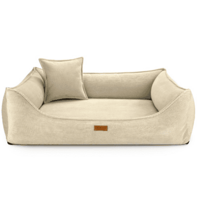 DENZOO Torino Beige – Legowisko z materacem ortopedycznym, kanapa dla psa i kota, beżowe - obrazek 1