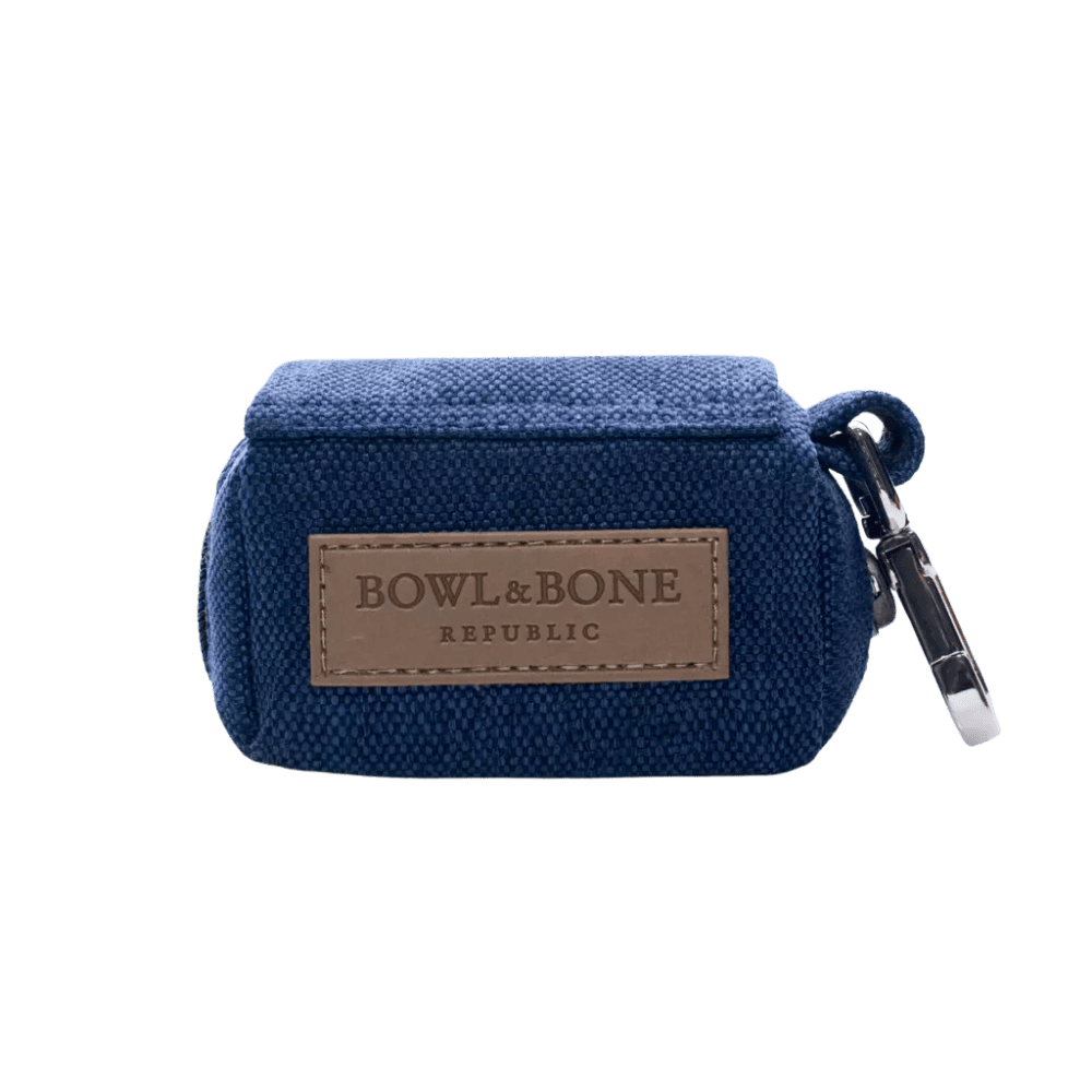 Bowl&Bone Republic Mini - Etui na woreczki dla psa, granatowe