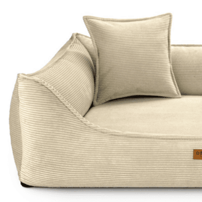 DENZOO Torino Beige – Legowisko z materacem ortopedycznym, kanapa dla psa i kota, beżowe - obrazek 4