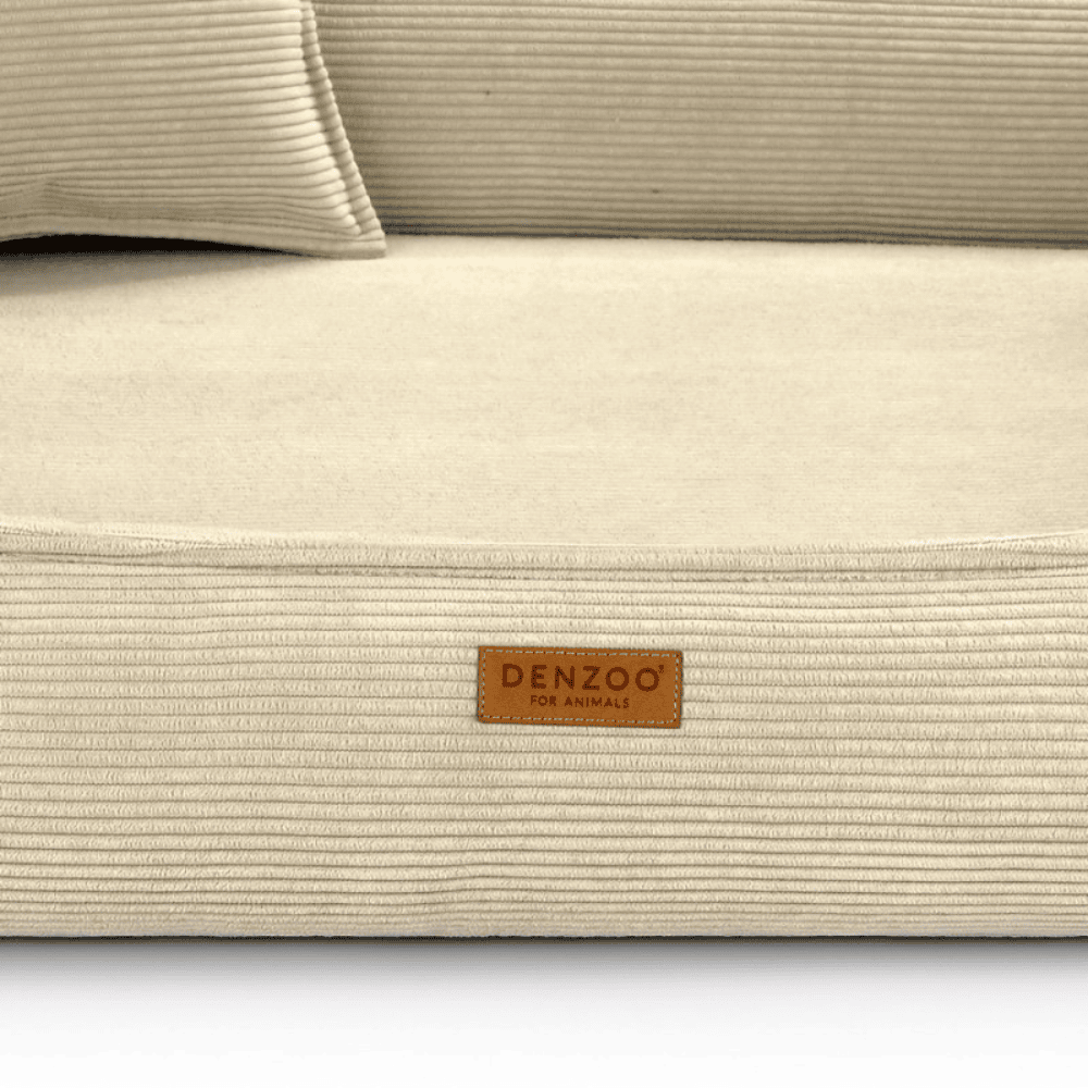 DENZOO Torino Beige – Legowisko z materacem ortopedycznym, kanapa dla psa i kota, beżowe
