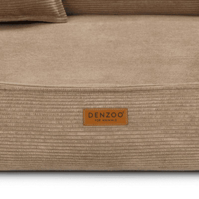 DENZOO Torino Dark Beige – Legowisko z materacem ortopedycznym, kanapa dla psa i kota, ciemnobeżowe - obrazek 4