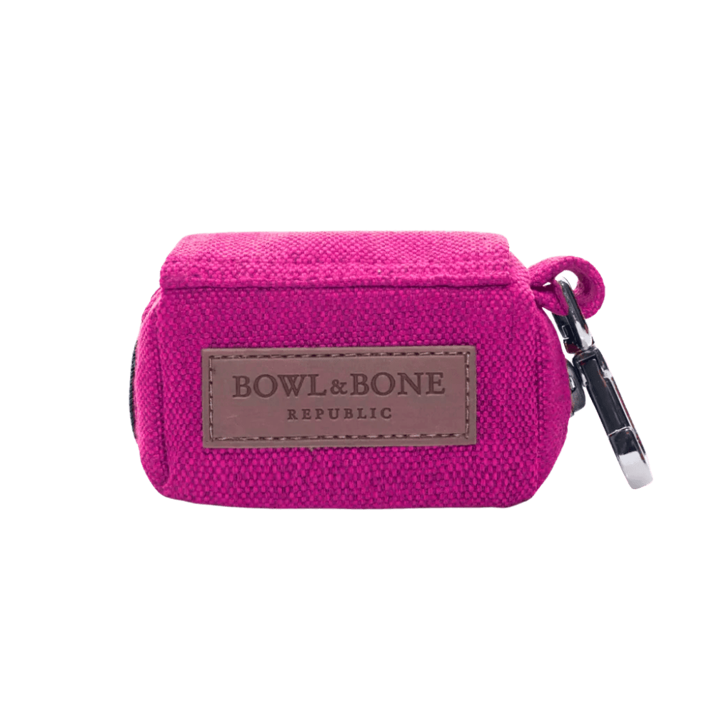 Bowl&Bone Republic Mini - Etui na woreczki dla psa, różowe