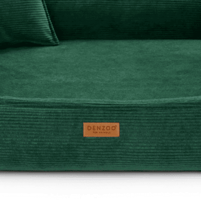 DENZOO Torino Bottle Green – Legowisko z materacem ortopedycznym, kanapa dla psa i kota, ciemnozielone - obrazek 5