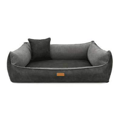 DENZOO Ancona Dark Grey – Legowisko z materacem ortopedycznym, kanapa dla psa i kota, ciemnoszare - obrazek 1