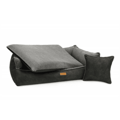 DENZOO Ancona Dark Grey – Legowisko z materacem ortopedycznym, kanapa dla psa i kota, ciemnoszare - obrazek 3