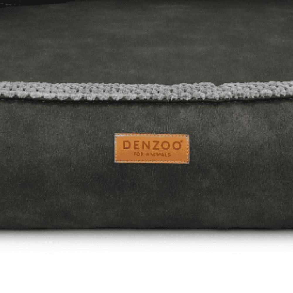 DENZOO Ancona Dark Grey – Legowisko z materacem ortopedycznym, kanapa dla psa i kota, ciemnoszare