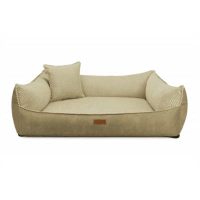 DENZOO Ancona Beige – Legowisko z materacem ortopedycznym, kanapa dla psa i kota, beżowe - obrazek 1