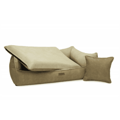 DENZOO Ancona Beige – Legowisko z materacem ortopedycznym, kanapa dla psa i kota, beżowe - obrazek 3