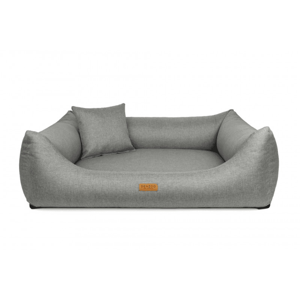 DENZOO Modena Light Grey – Legowisko z materacem ortopedycznym, kanapa dla psa i kota, jasnoszare