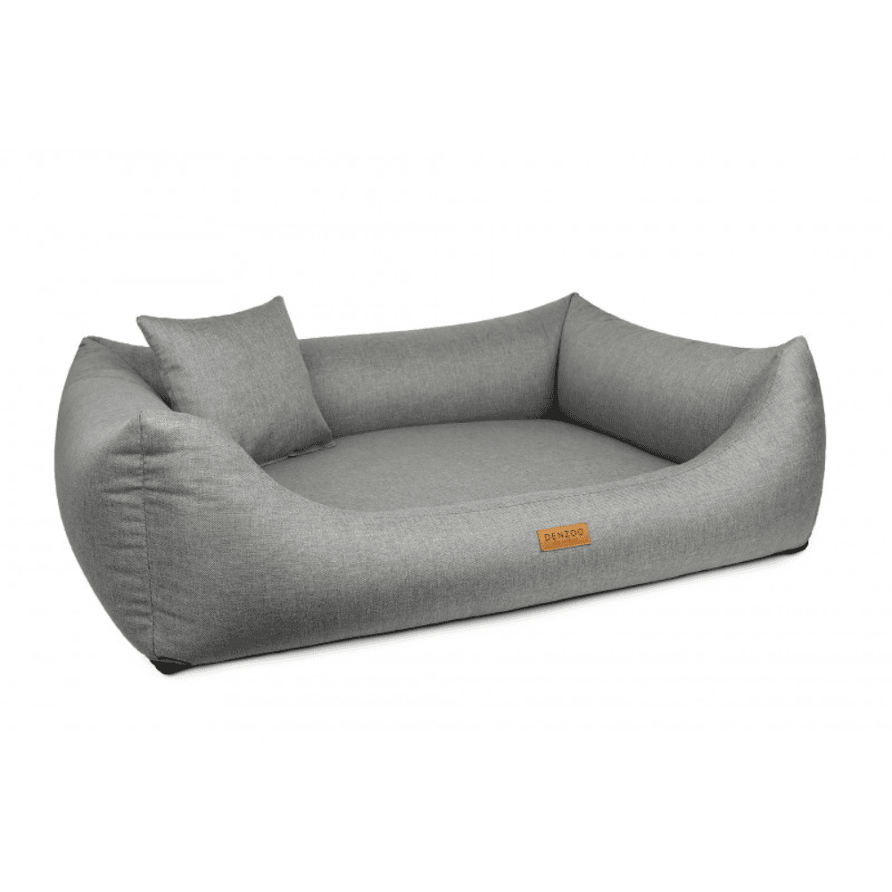 DENZOO Modena Light Grey – Legowisko z materacem ortopedycznym, kanapa dla psa i kota, jasnoszare