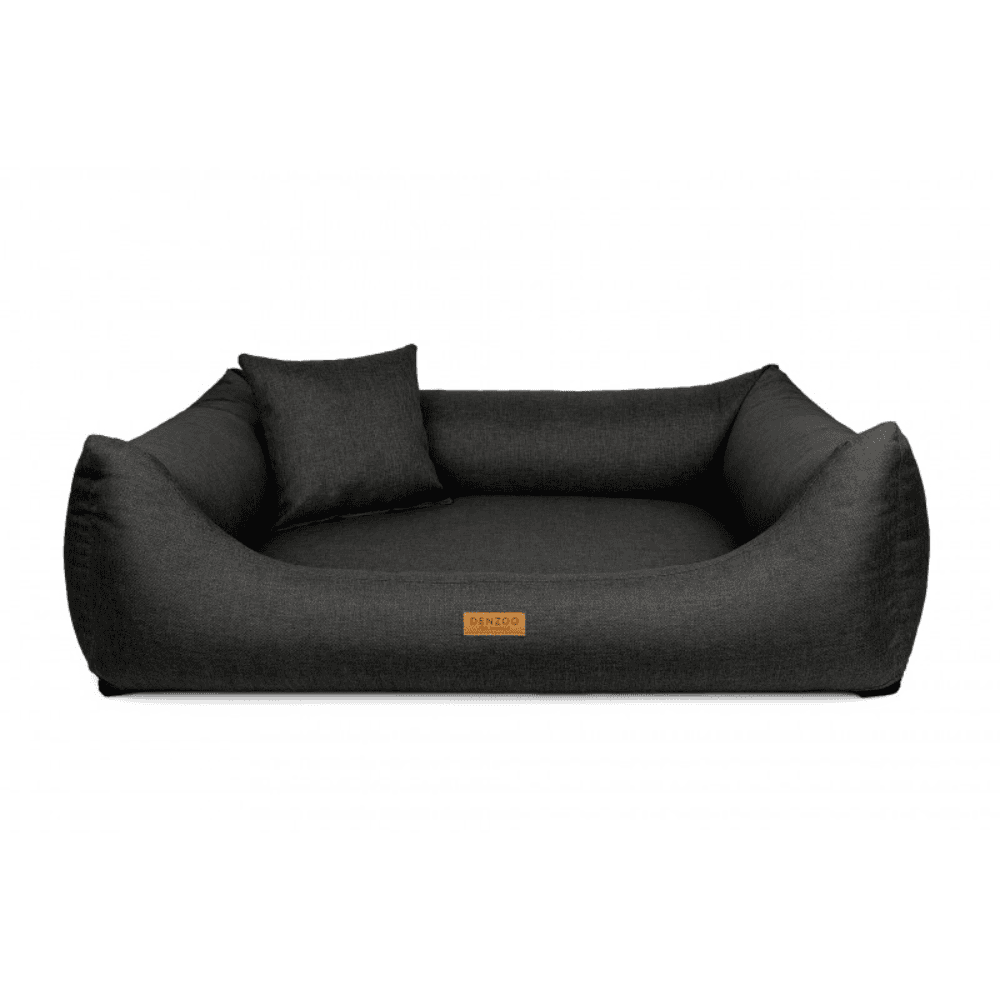 DENZOO Modena Dark Grey – Legowisko z materacem ortopedycznym, kanapa dla psa i kota, ciemnoszare