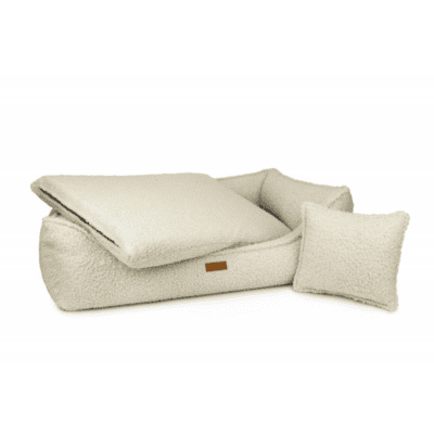 DENZOO Belluno Beige – Legowisko z materacem ortopedycznym, kanapa dla psa i kota, beżowe - obrazek 3