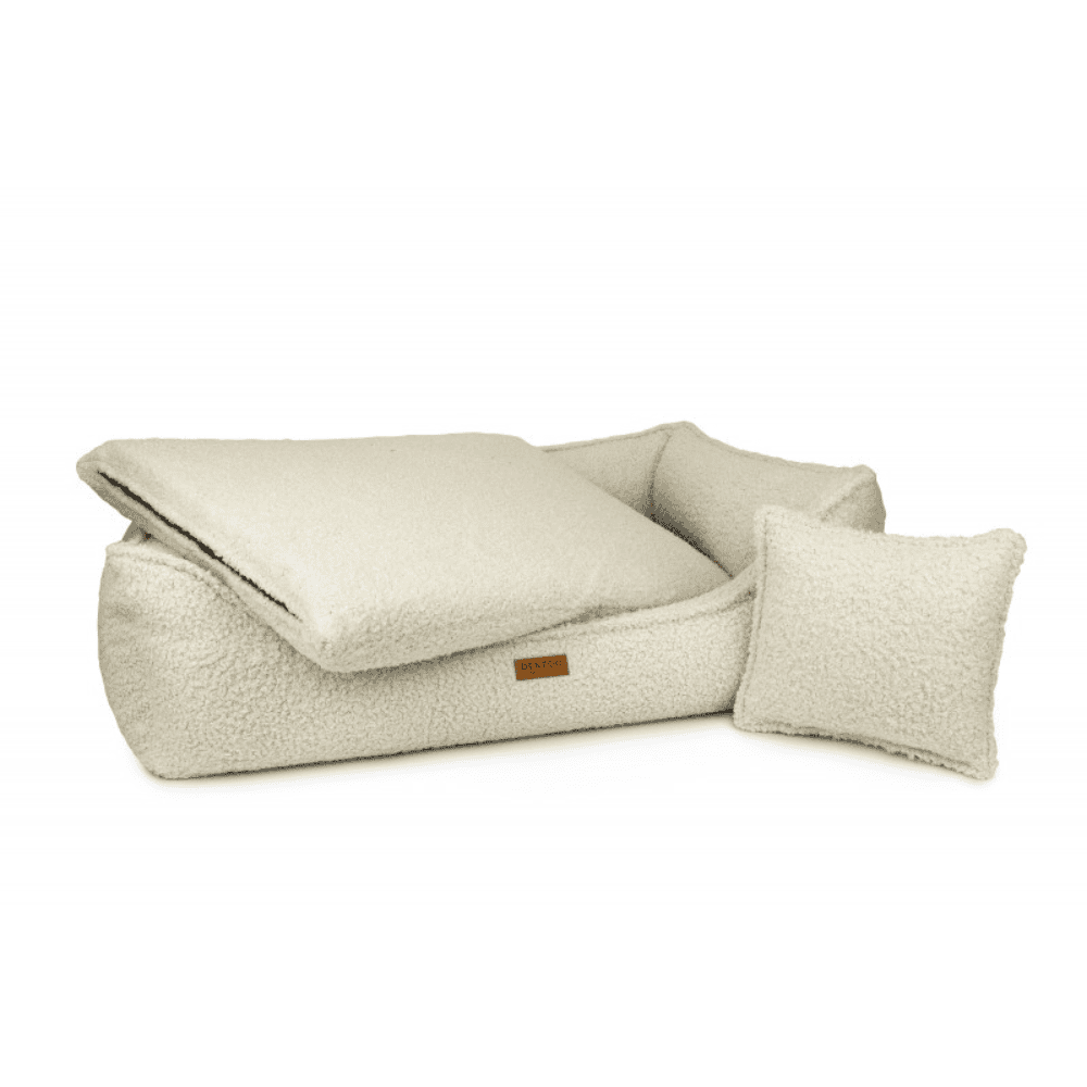 DENZOO Belluno Beige – Legowisko z materacem ortopedycznym, kanapa dla psa i kota, beżowe