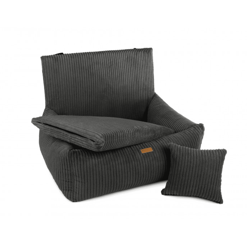 DENZOO Milano Dark Grey – Fotelik samochodowy dla psa, ciemnoszary