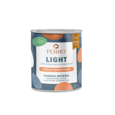 Perro Light – Monobiałkowa karma mokra dla dorosłych psów, królik z warzywami - obrazek 1