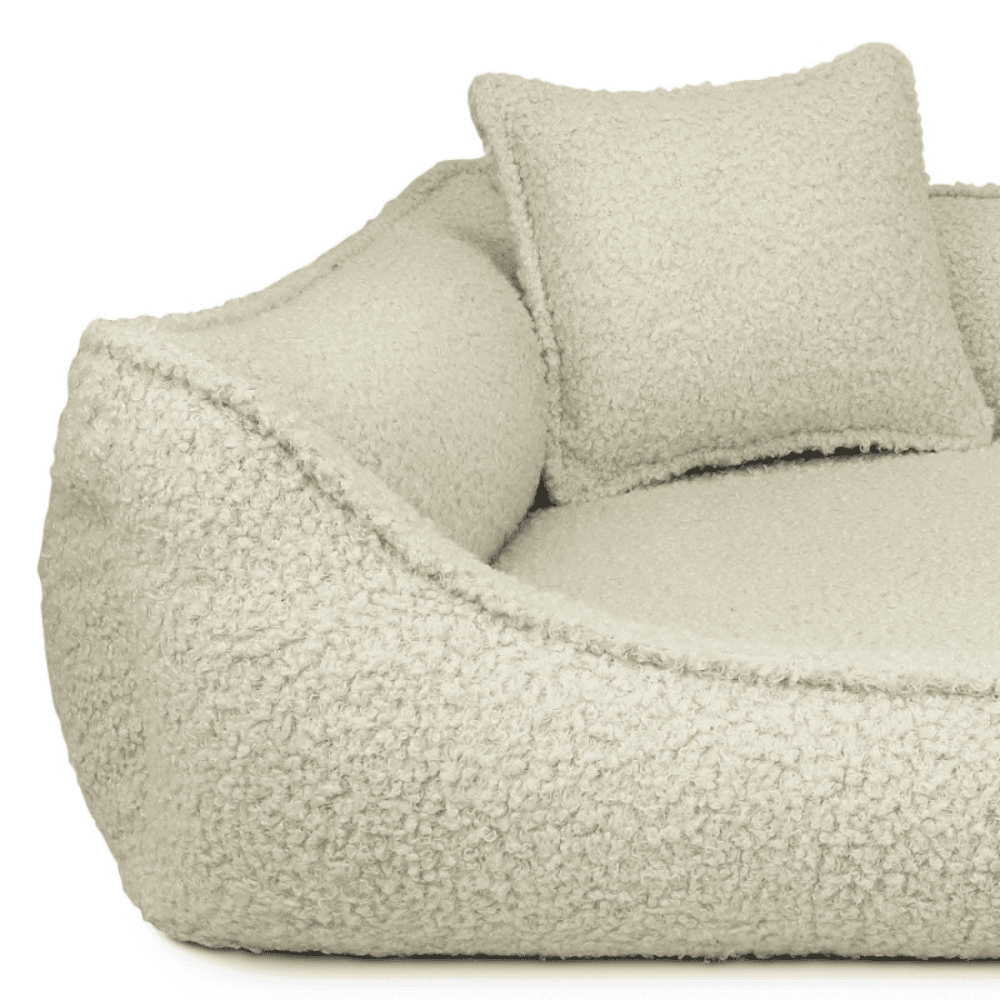 DENZOO Belluno Beige – Legowisko z materacem ortopedycznym, kanapa dla psa i kota, beżowe