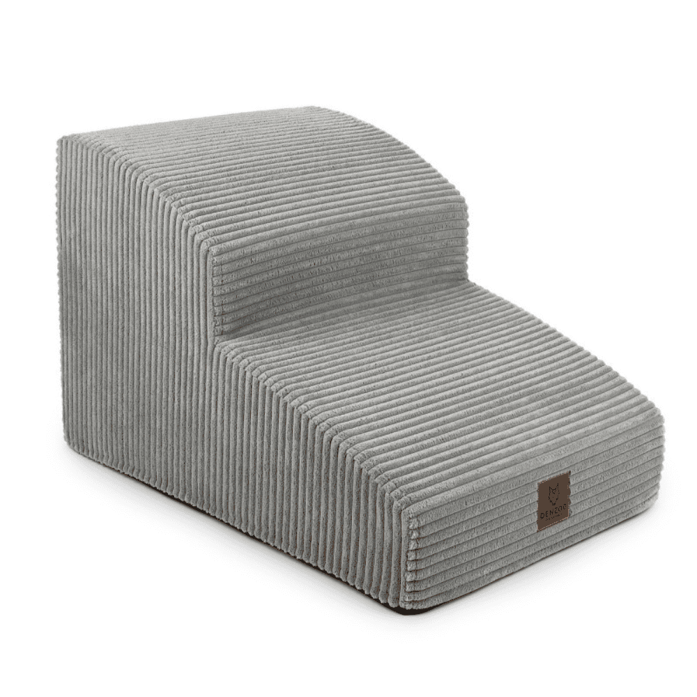 DENZOO Milano Grey – Dwustopniowe schodki dla psa i kota, szare