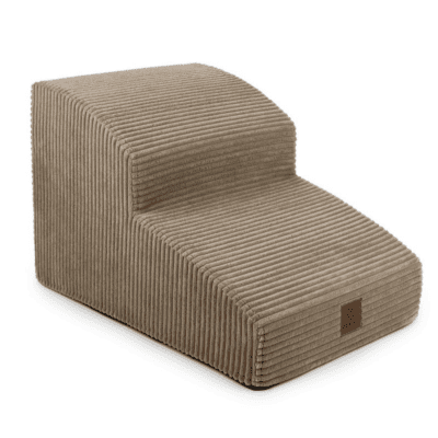 DENZOO Milano Dark Beige – Dwustopniowe schodki dla psa i kota, ciemnobeżowe - obrazek 1