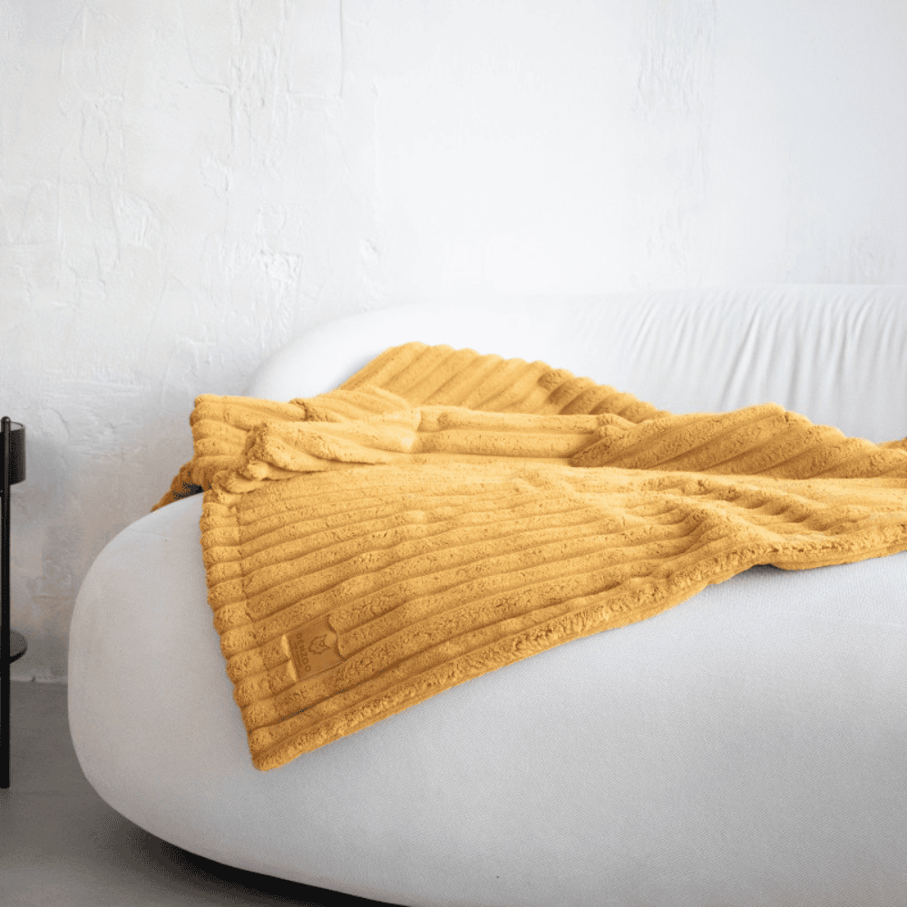 DENZOO Palermo Mustard – Kocyk dla psa i kota, musztardowy