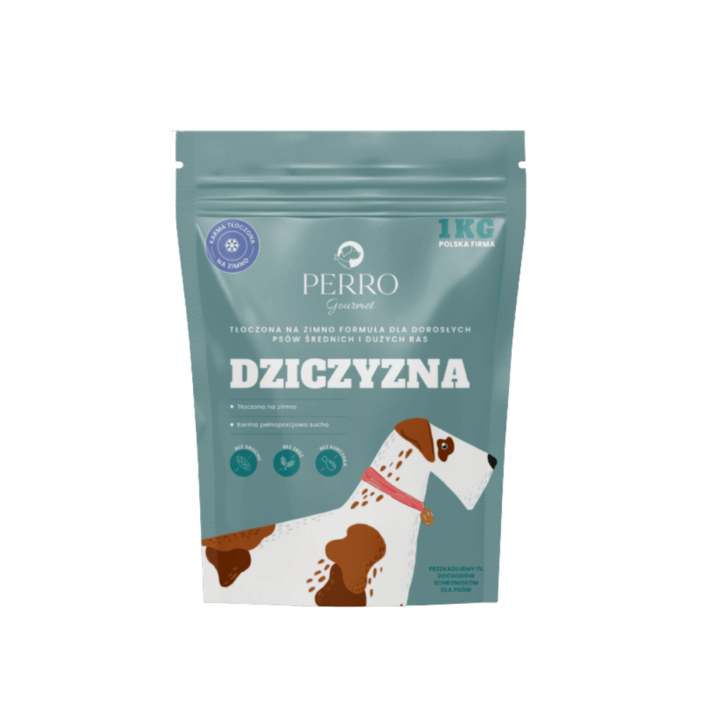 Perro Gourmet – Karma sucha tłoczona na zimno dla dorosłych psów dużych i średnich ras, dziczyzna
