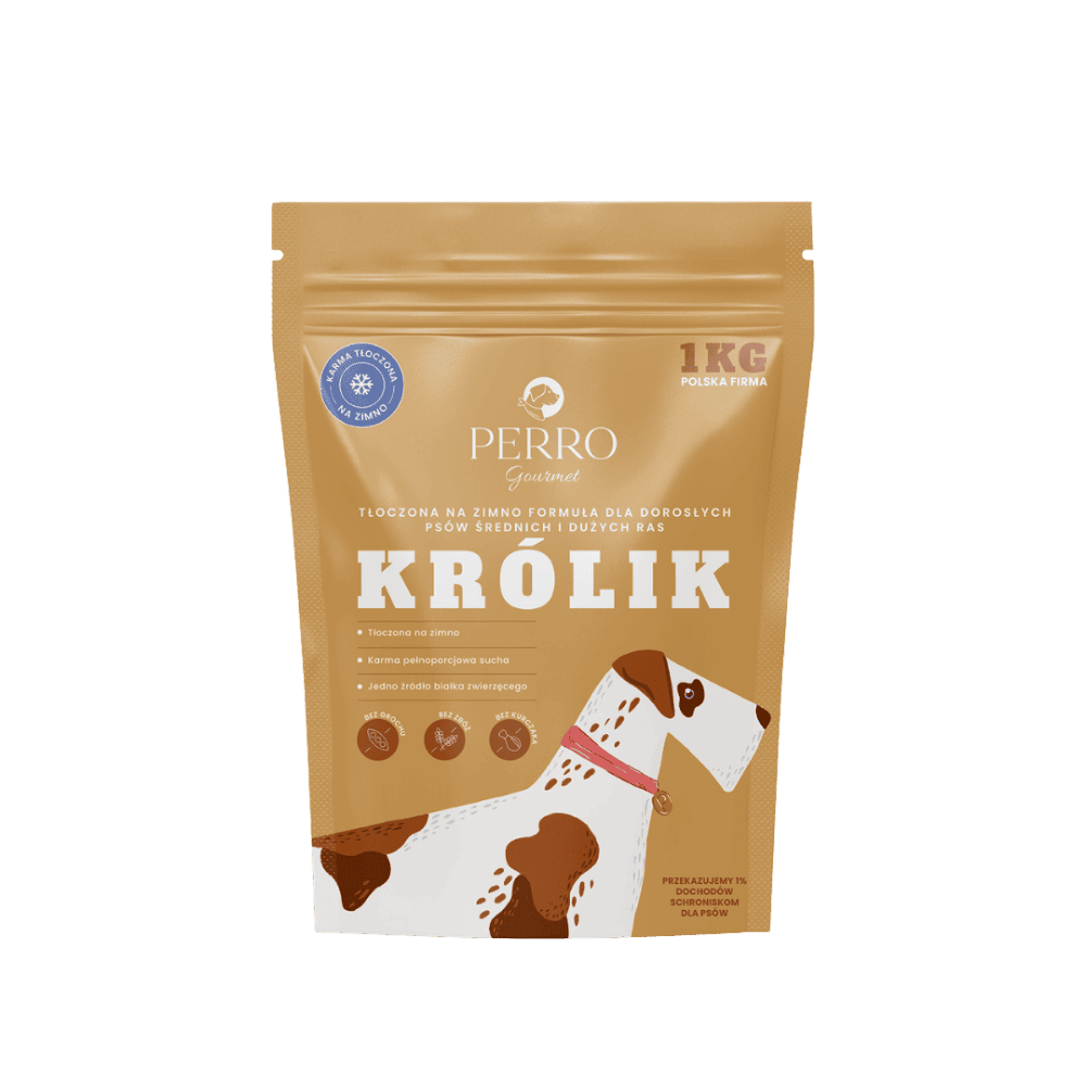Perro Gourmet – Karma sucha tłoczona na zimno dla dorosłych psów dużych i średnich ras, królik