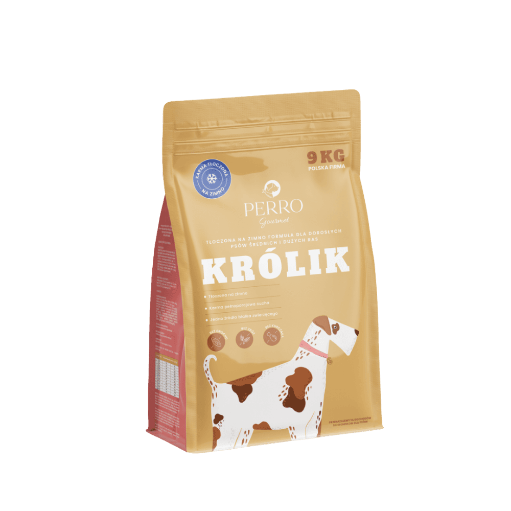 Perro Gourmet – Karma sucha tłoczona na zimno dla dorosłych psów dużych i średnich ras, królik