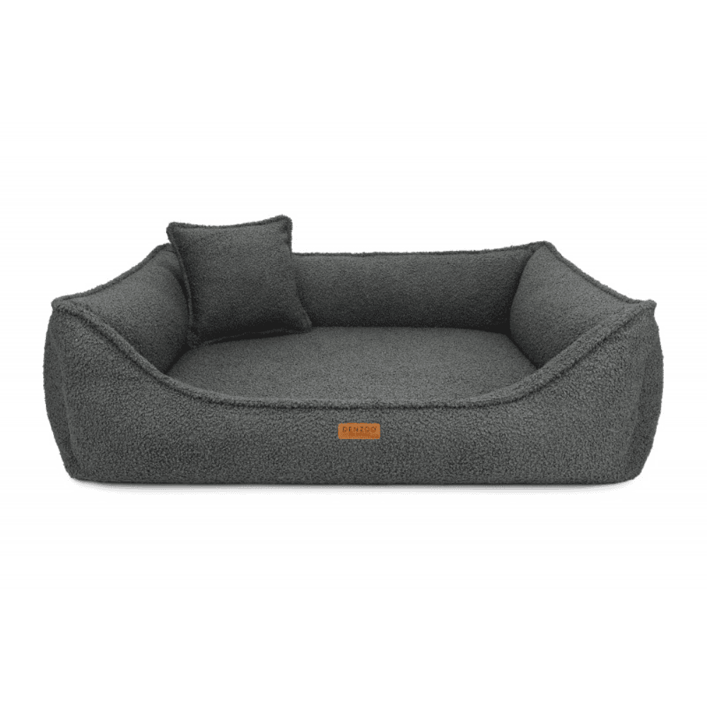 DENZOO Belluno Dark Grey – Legowisko z materacem ortopedycznym, kanapa dla psa i kota, ciemnoszare