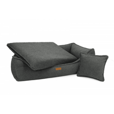 DENZOO Belluno Dark Grey – Legowisko z materacem ortopedycznym, kanapa dla psa i kota, ciemnoszare - obrazek 3