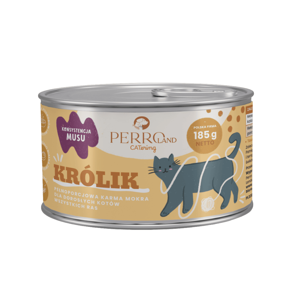 Perro CATering – Monobiałkowa karma mokra dla kota, królik