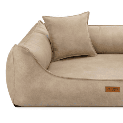DENZOO Bergamo Beige – Legowisko z materacem ortopedycznym, kanapa dla psa i kota, beżowe - obrazek 4