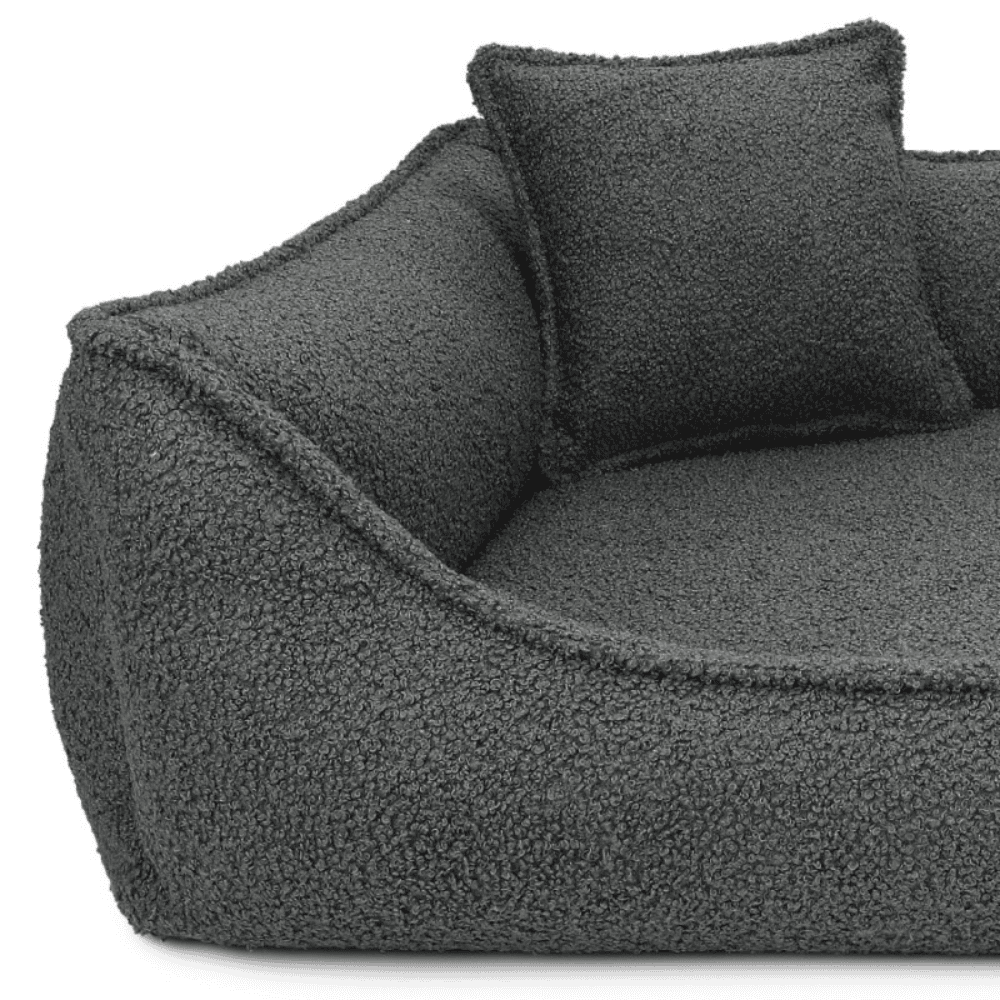 DENZOO Belluno Dark Grey – Legowisko z materacem ortopedycznym, kanapa dla psa i kota, ciemnoszare