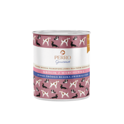 Perro Gourmet – Monobiałkowa karma mokra dla dorosłych psów, królik z marchewką - obrazek 1