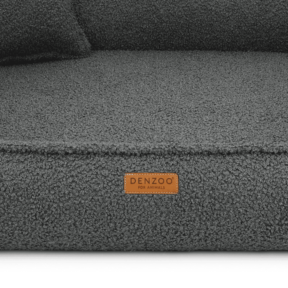 DENZOO Belluno Dark Grey – Legowisko z materacem ortopedycznym, kanapa dla psa i kota, ciemnoszare